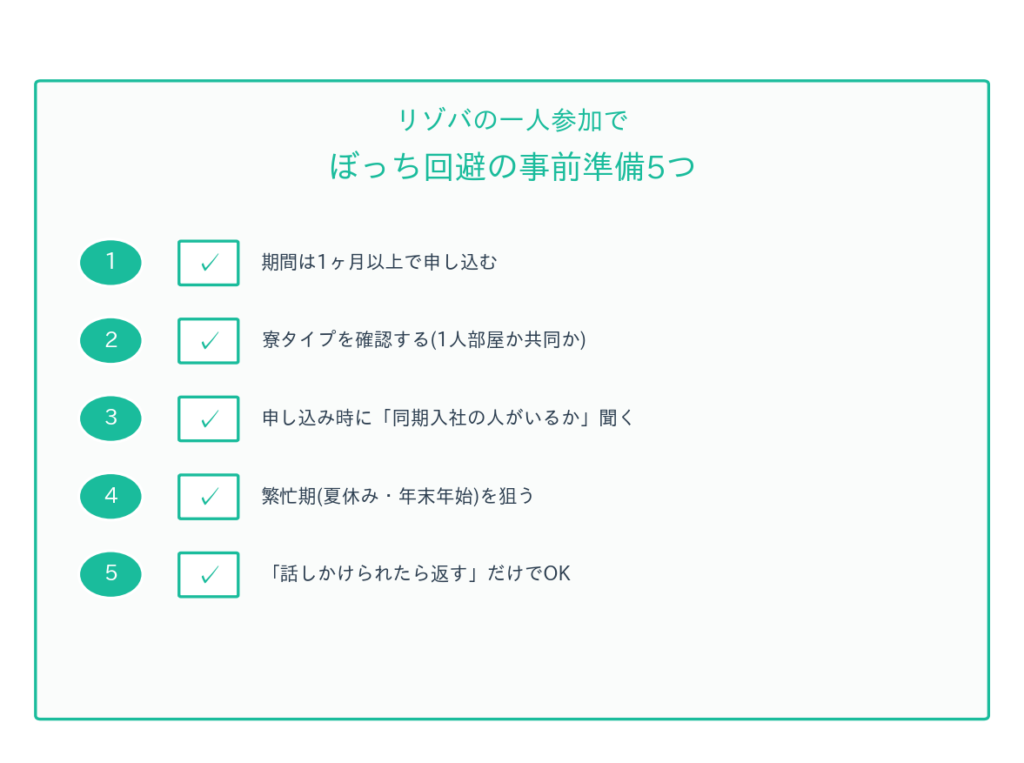 ぼっち回避の事前準備5つ