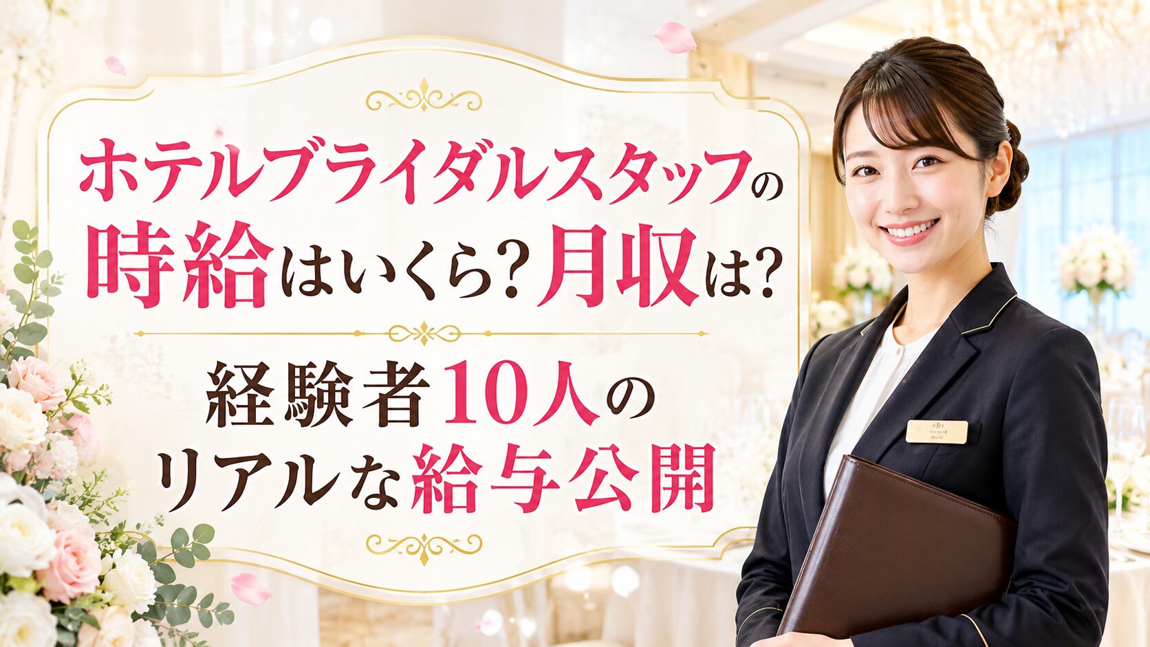 ホテルブライダルスタッフの時給はいくら?月収は?経験者10人のリアルな給与公開