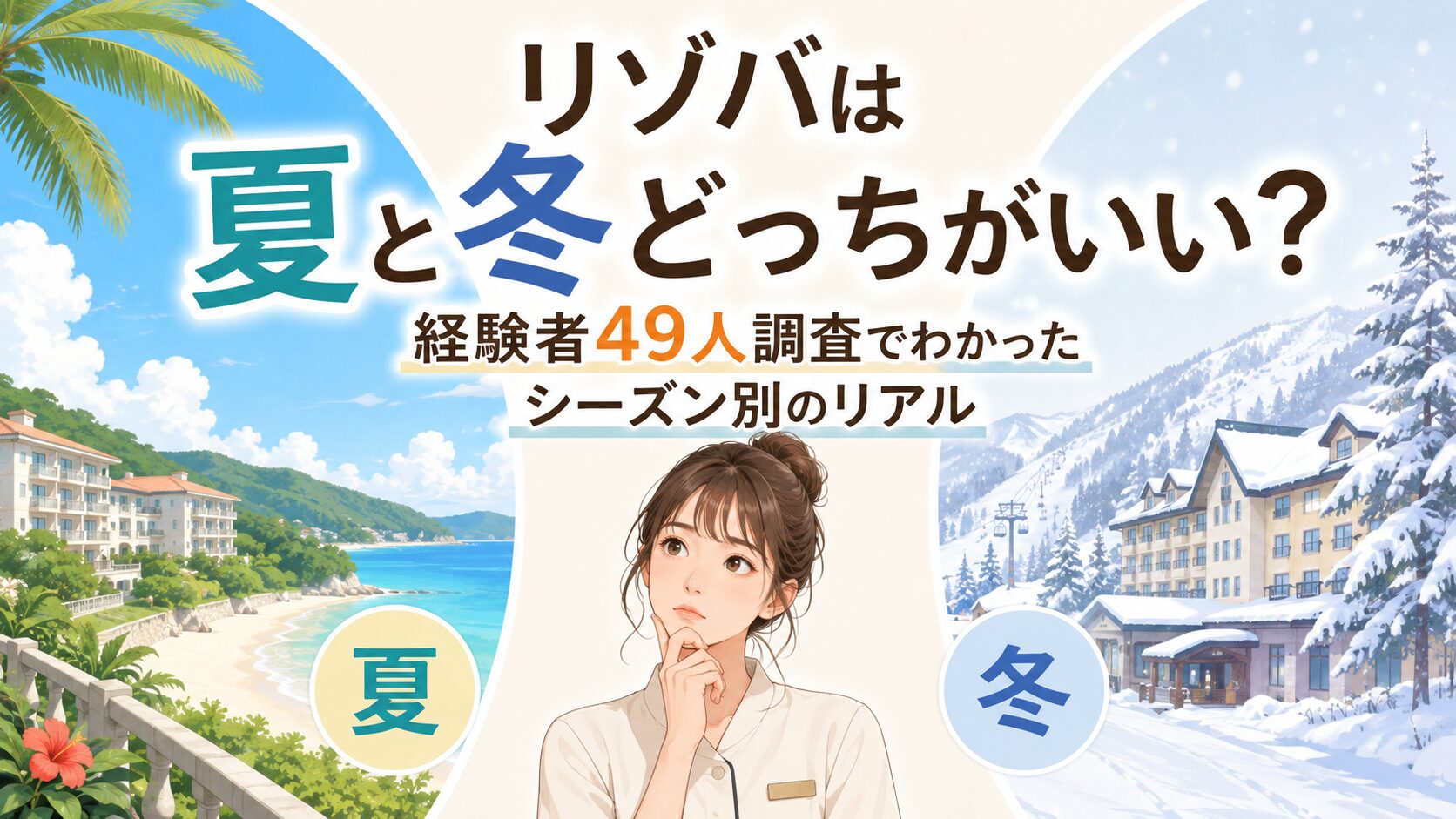 リゾバは夏と冬どっちがいい?経験者49人調査でわかったシーズン別のリアル